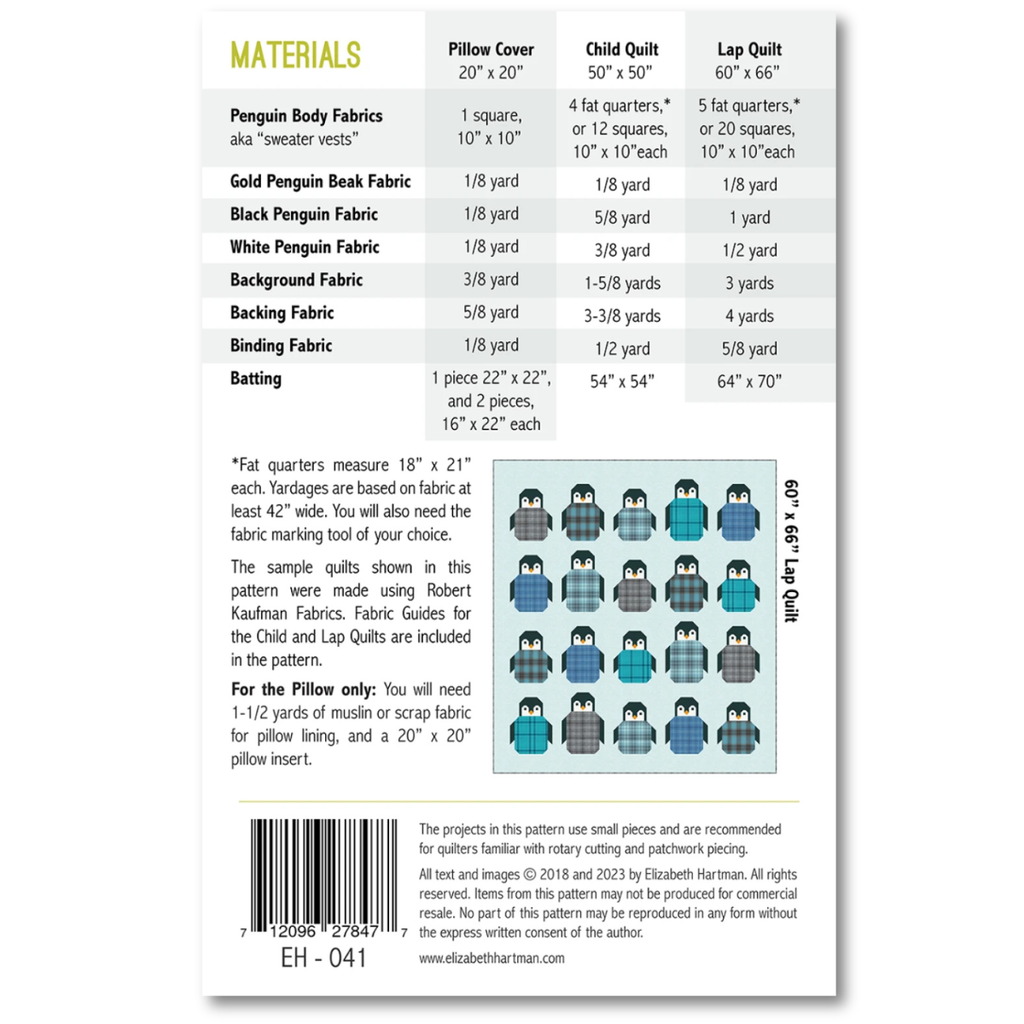 Elizabeth Hartman - Penguin Party Quilt Pattern