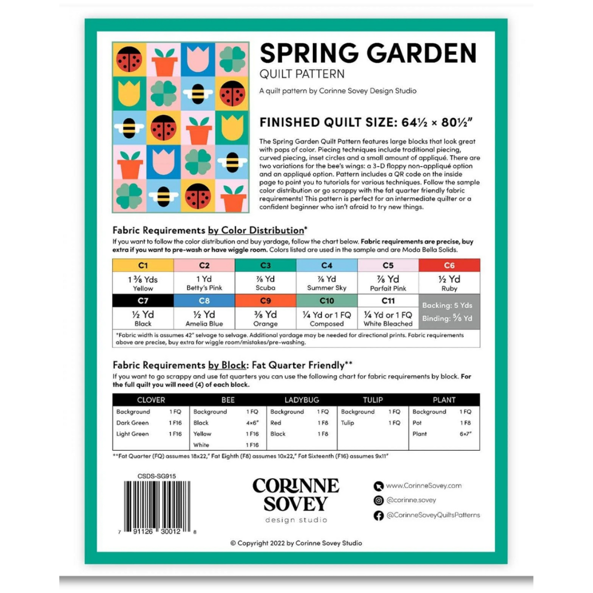 Corinne Sovey - Spring Garden Quilt Pattern
