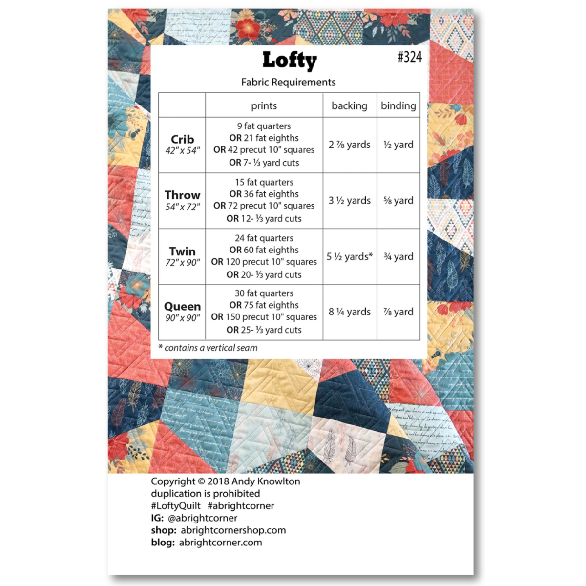 A Bright Corner - Lofty Quilt Pattern