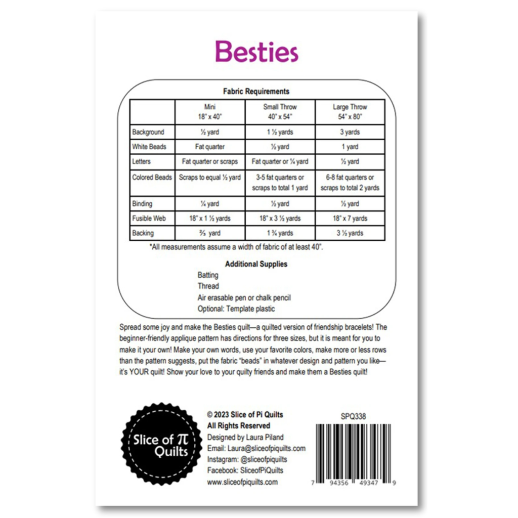 Slice Of Pi - Besties Quilt Pattern
