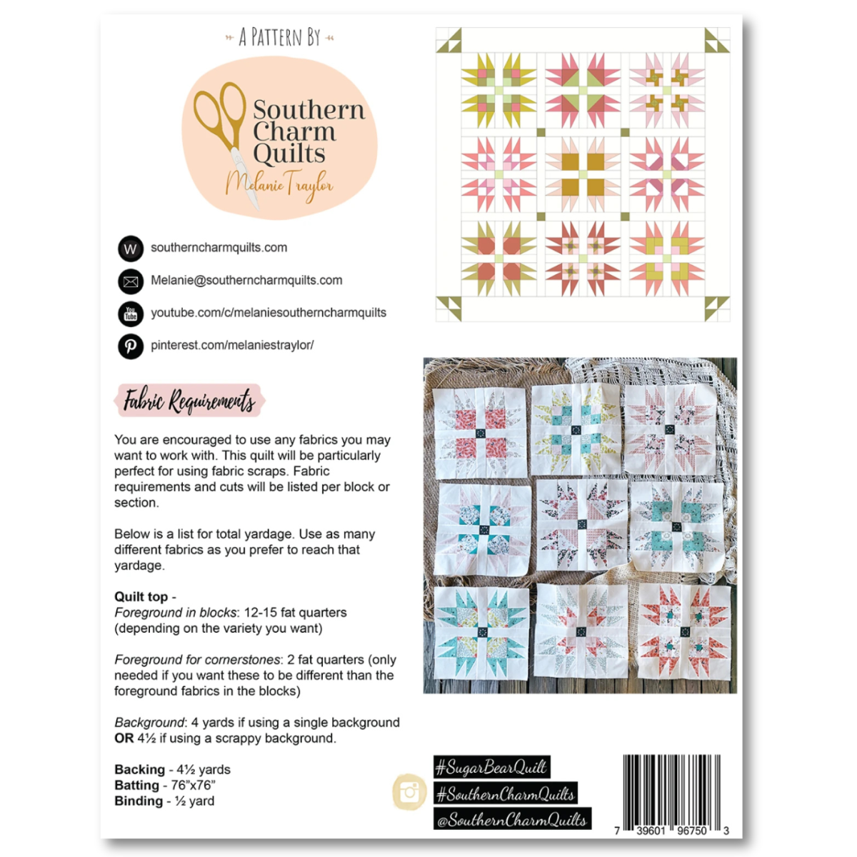 Southern Charm Quilts - Sugar Bear Quilt Pattern