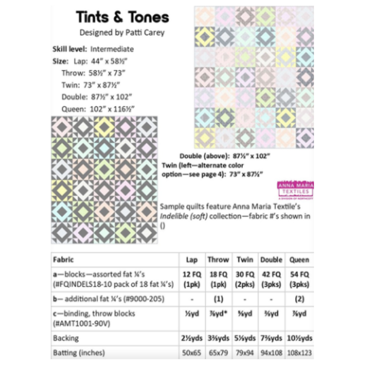 Patti's Patchwork - Tints & Tones Quilt Pattern