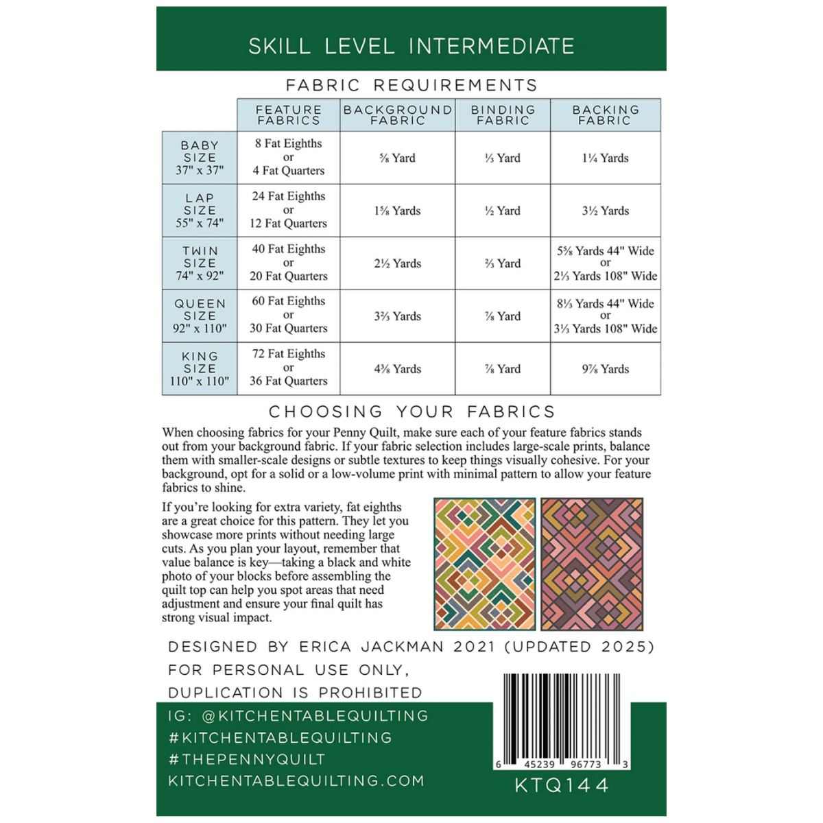 Kitchen Table Quilting - The Penny Quilt