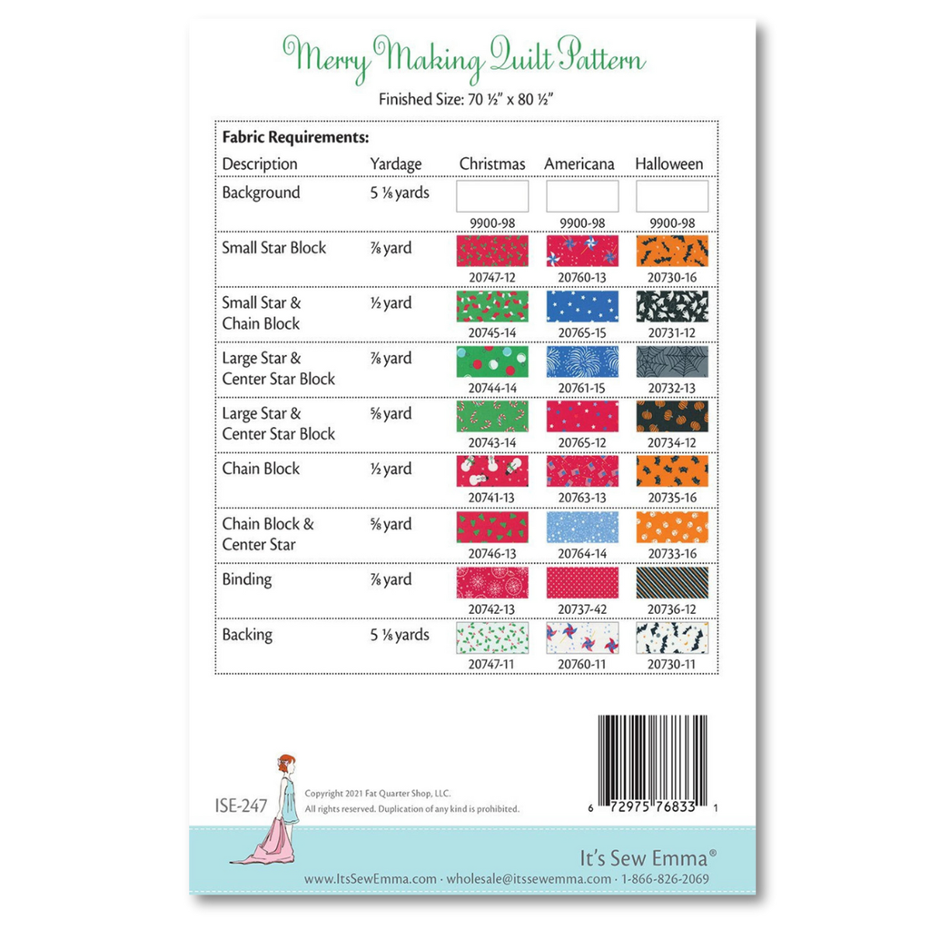 Merry Making Quilt Pattern by It's Sew Emma