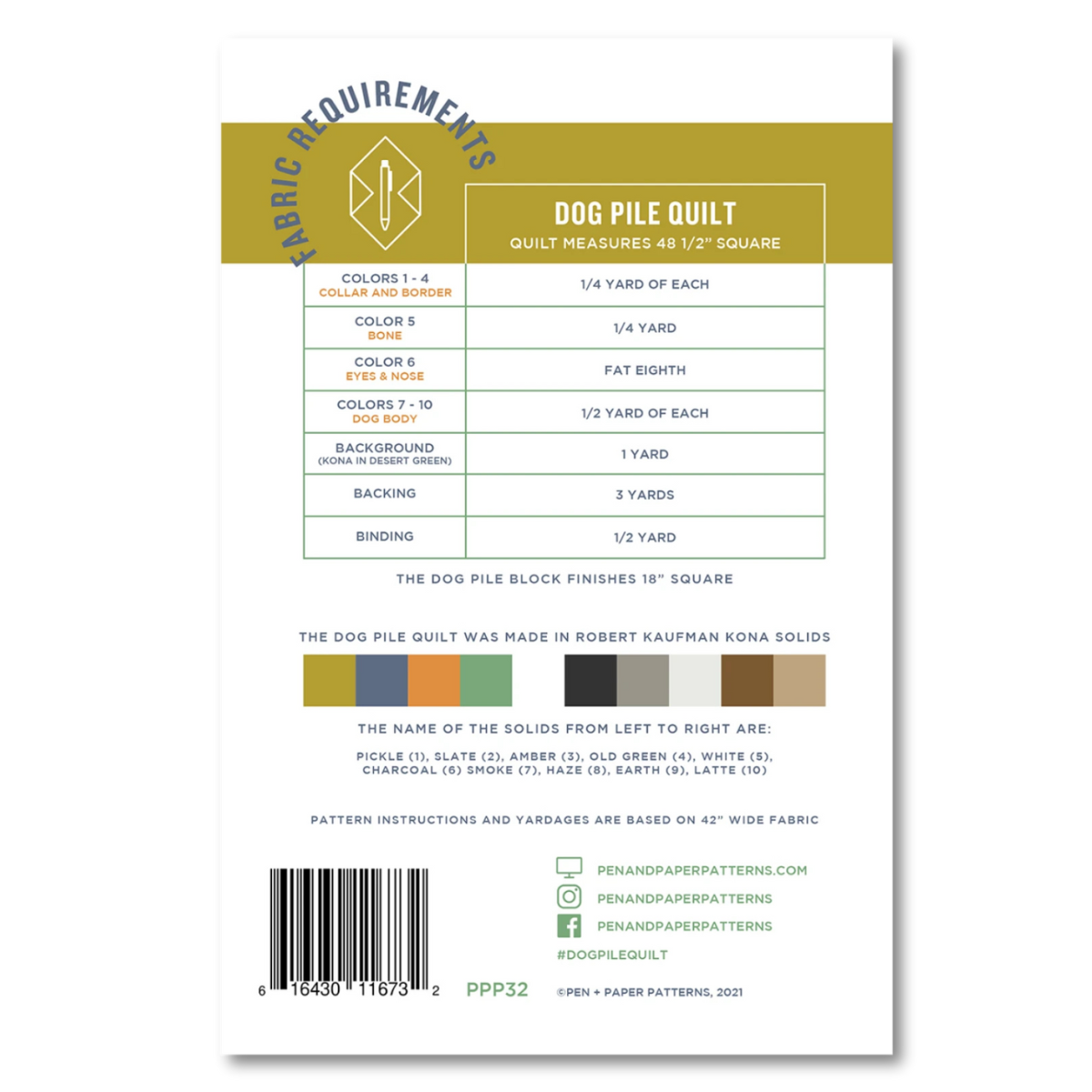 Pen + Paper Patterns - Dog Pile Quilt