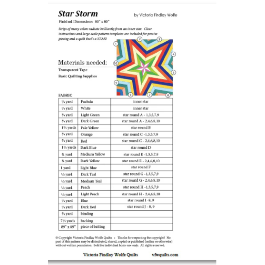 Star Storm Quilt Pattern and Templates