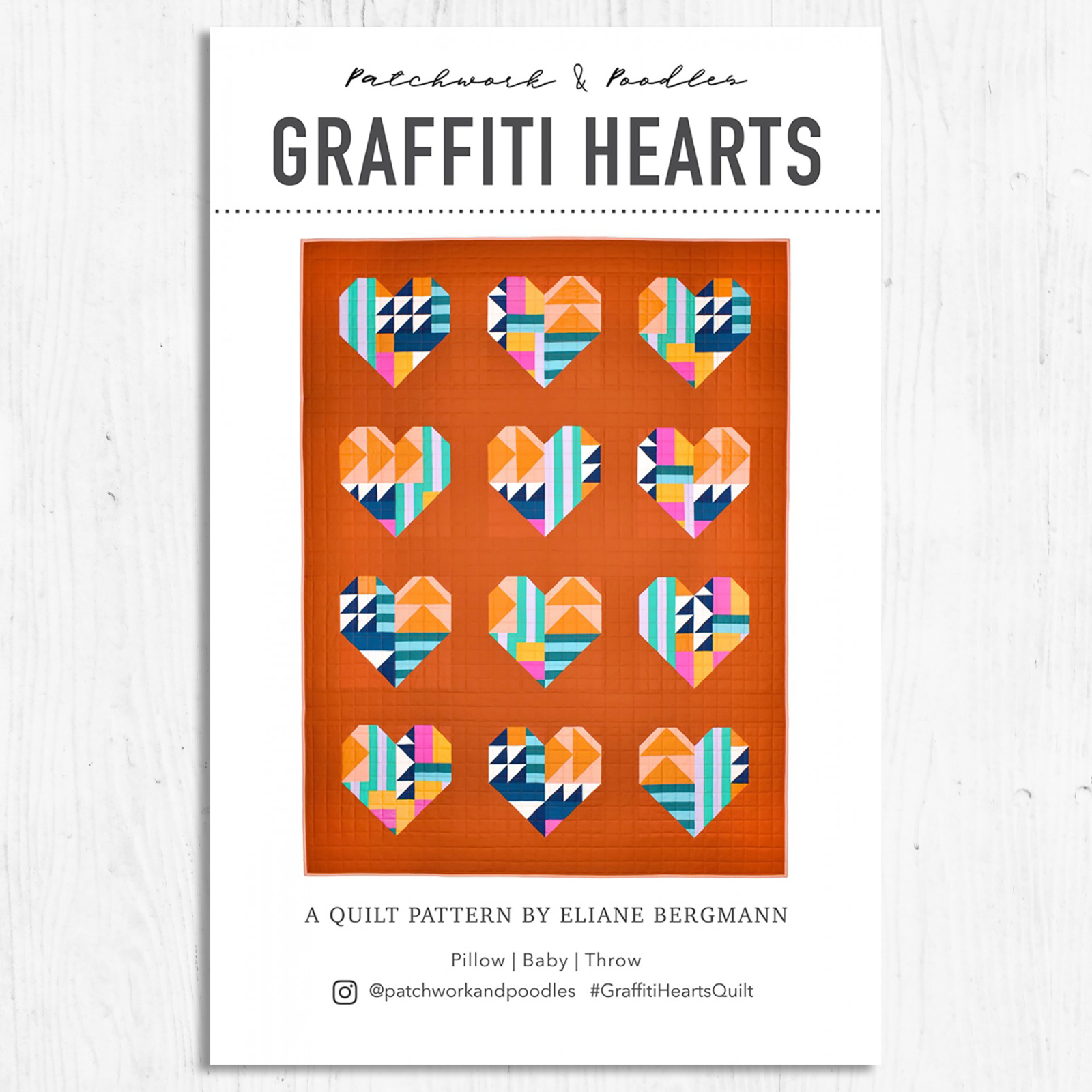 Patchwork & Poodles - Graffiti Hearts