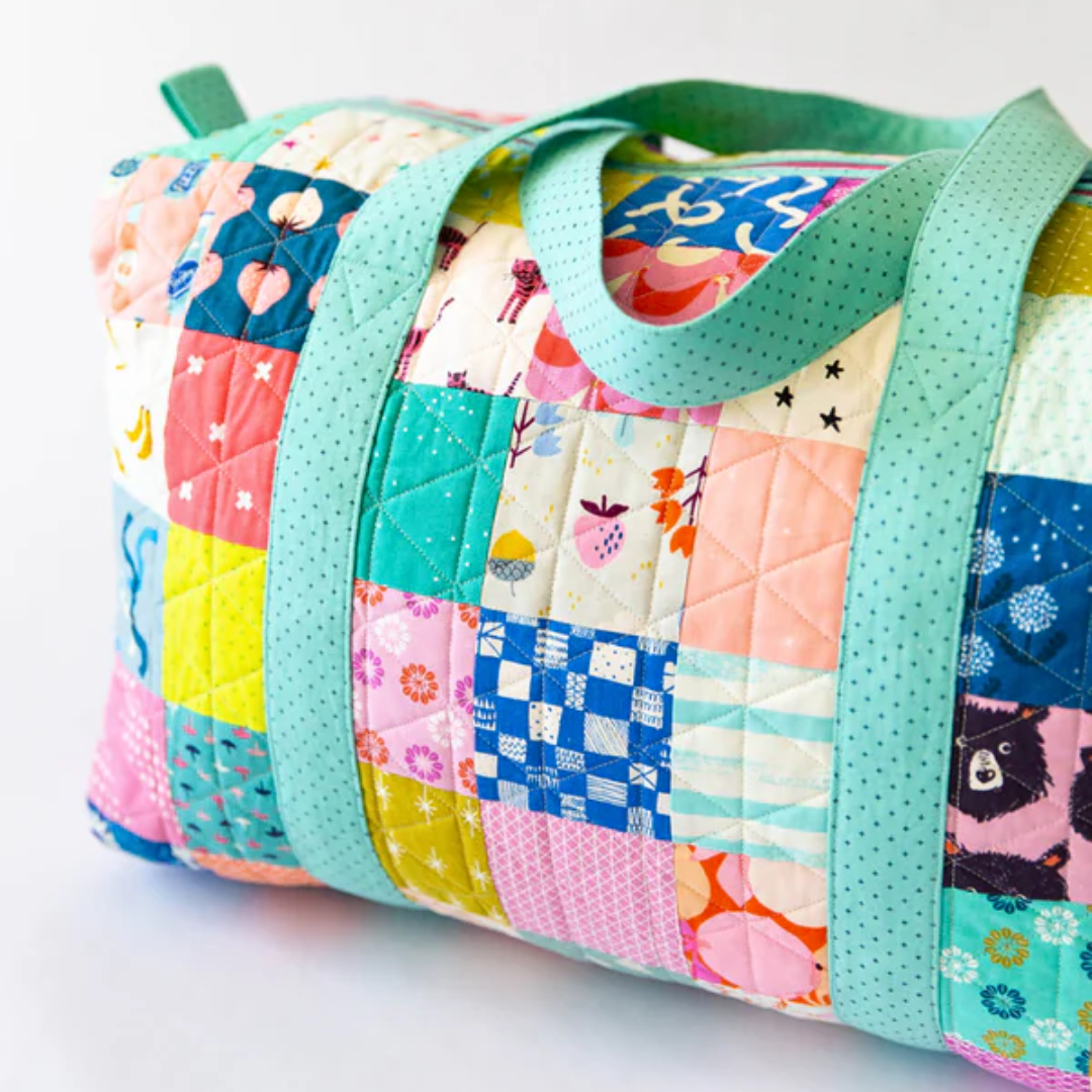 patchwork duffle - cutting session