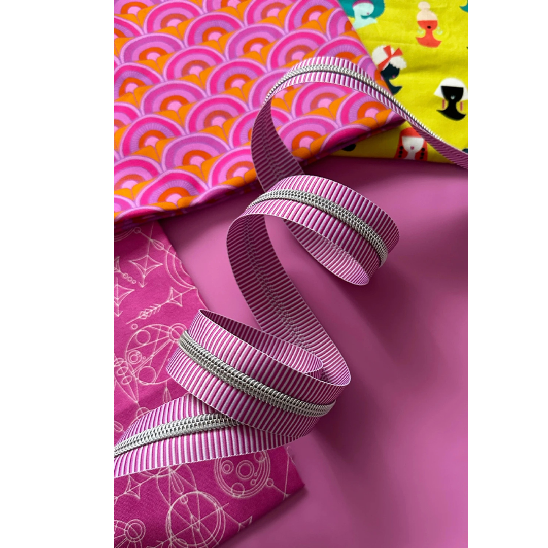 Zipper Tape - 3yds - Purple Stripe