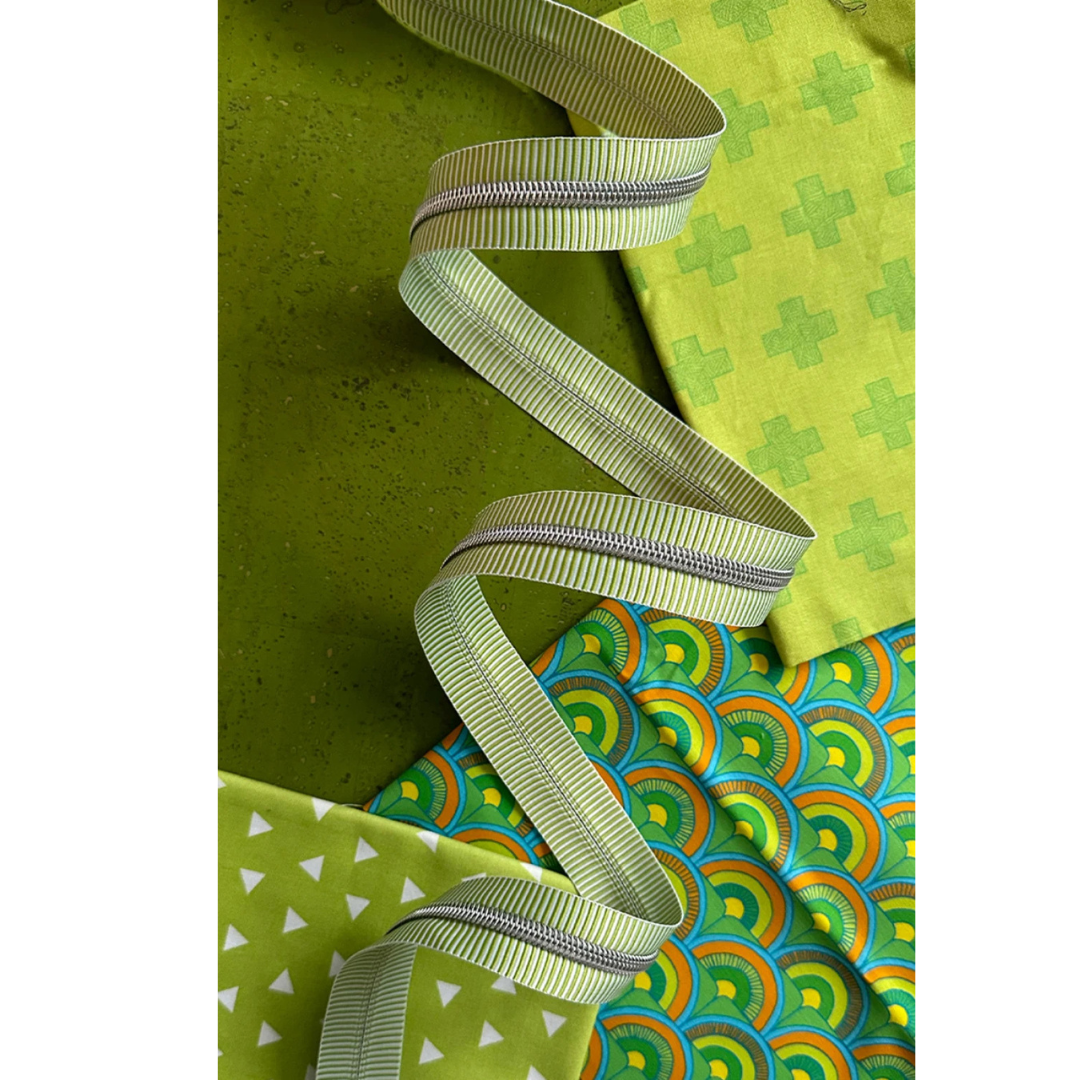 Zipper Tape - 3yds - Lime Stripe