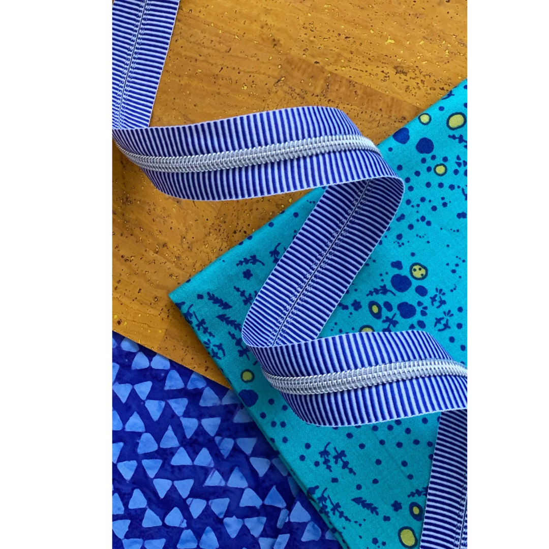 Zipper Tape  - 3yds - Blue Stripe