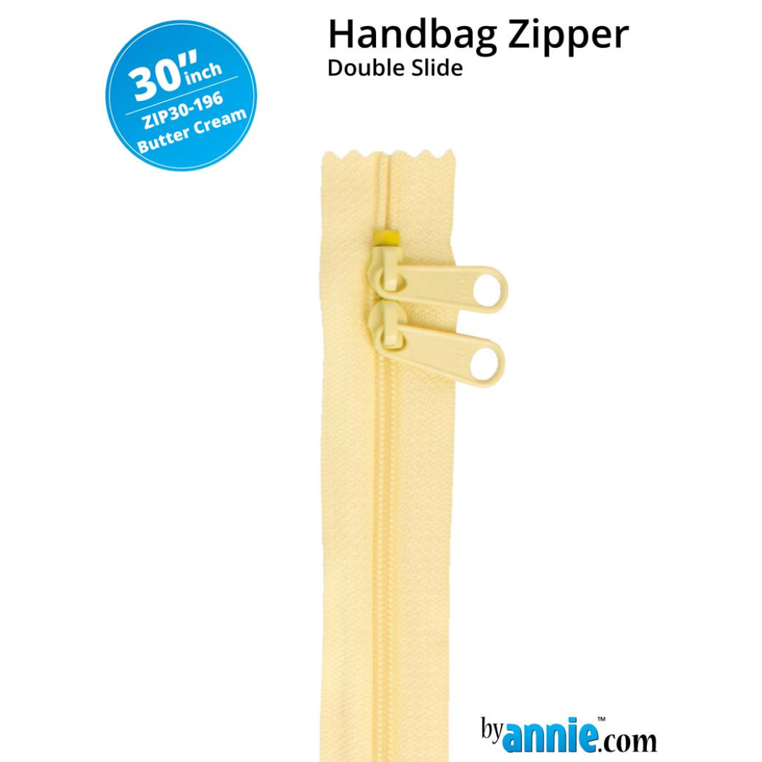 Handbag Zipper - 30" Double Slide - Butter Cream 