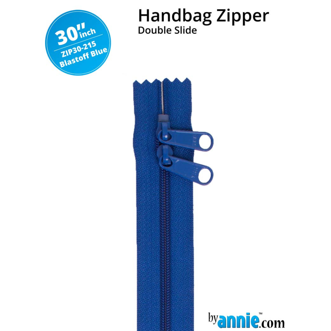 Handbag Zipper - 30" Double Slide - Blastoff Blue
