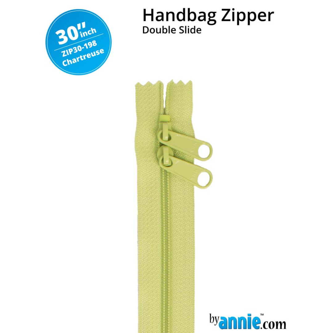 Handbag Zipper - 30" Double Slide - Chartreuse