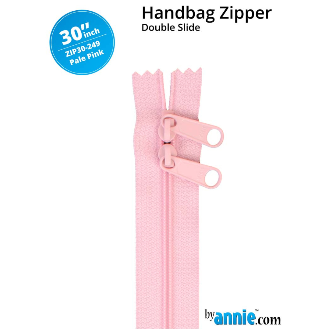 Handbag Zipper - 30" Double Slide - Pale Pink