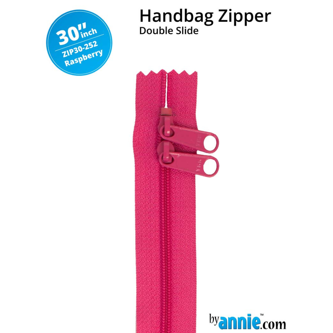 Handbag Zipper - 30" Double Slide - Raspberry