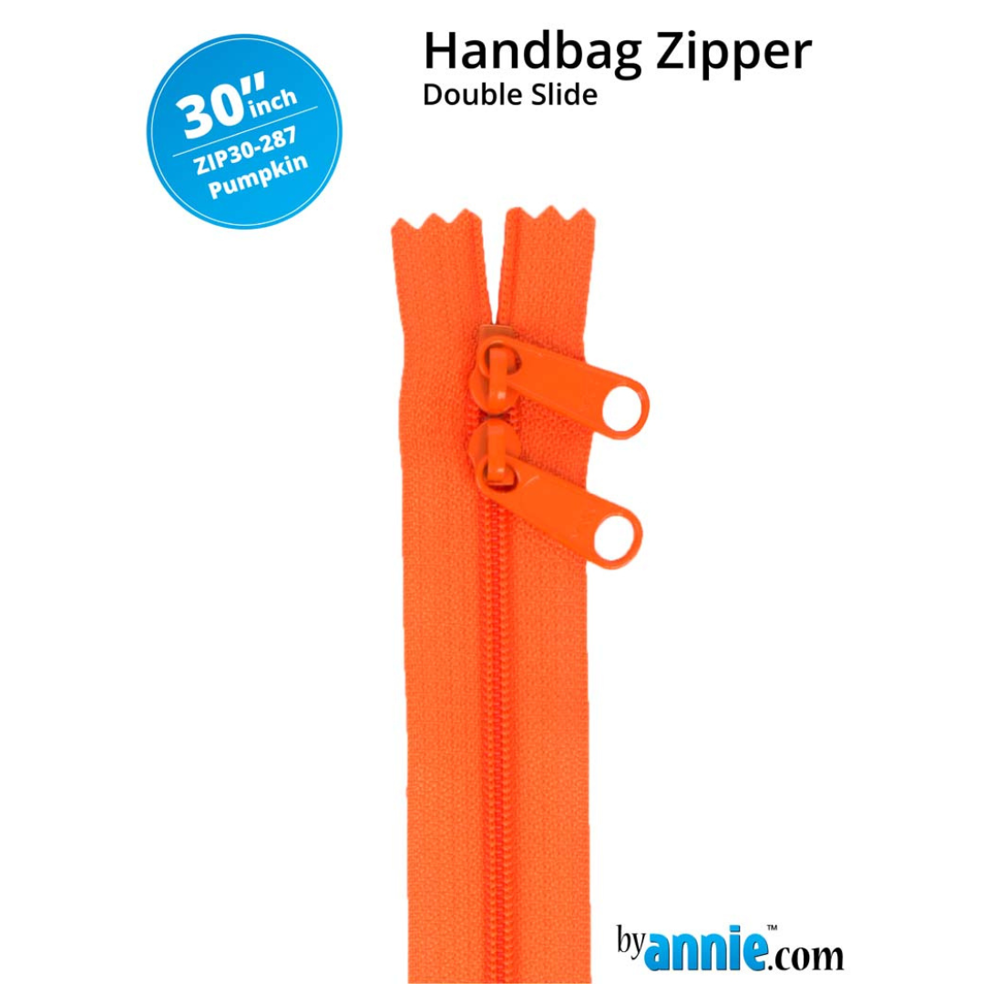 Handbag Zipper - 30" Double Slide - Pumpkin