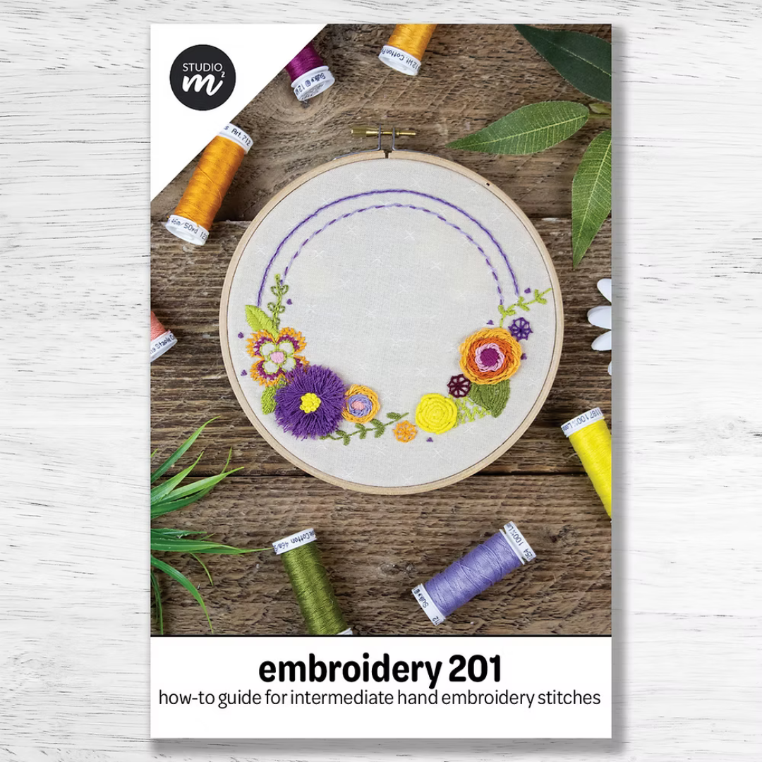 Studio M Squared - Embroidery 201 - How-To Guide For Intermediate Hand Embroidery Stitches