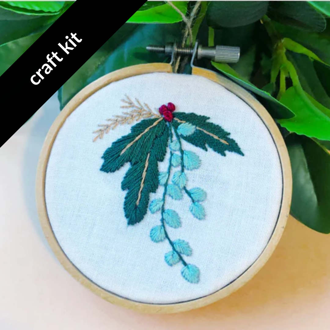Craft Kit: Embroidery Kit - Winter Botanicals Ornament