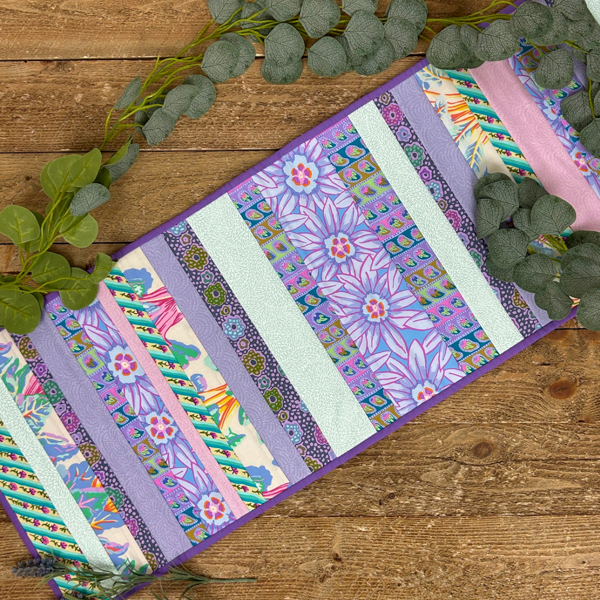 quilt-as-you-go-table runner - daytime