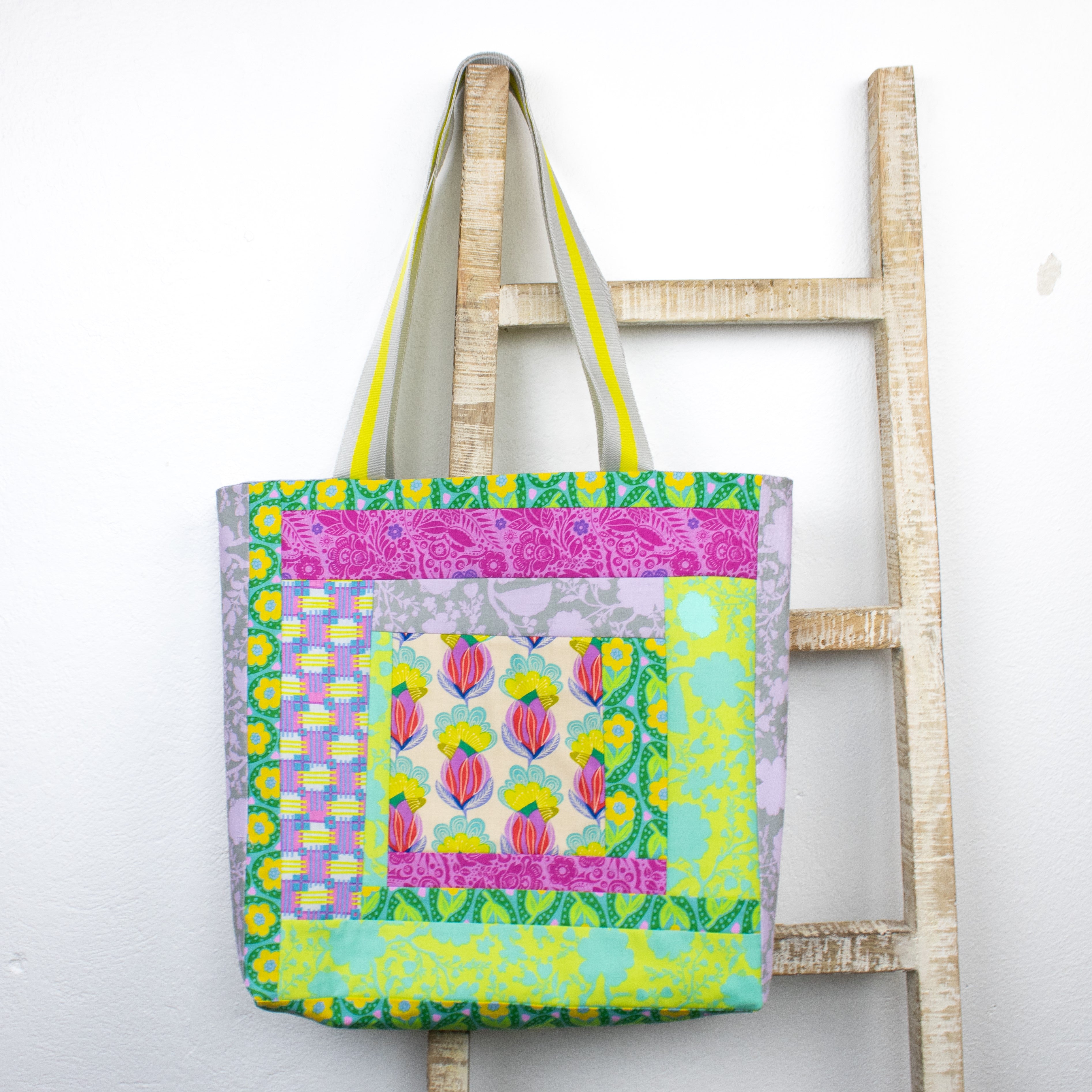 quilt-as-you-go tote bag