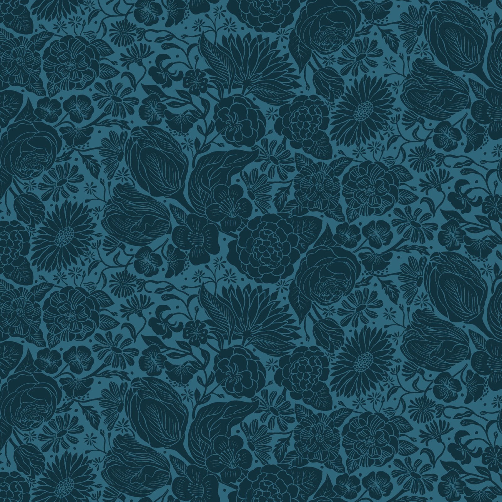 Folktale - Floral - Blue Rayon