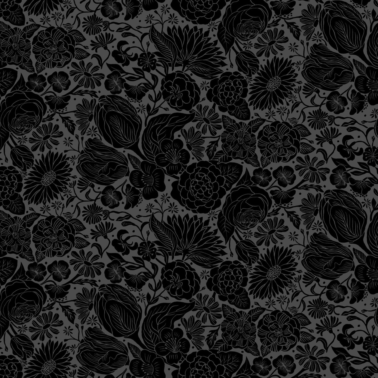 Folktale - Floral - Black Rayon