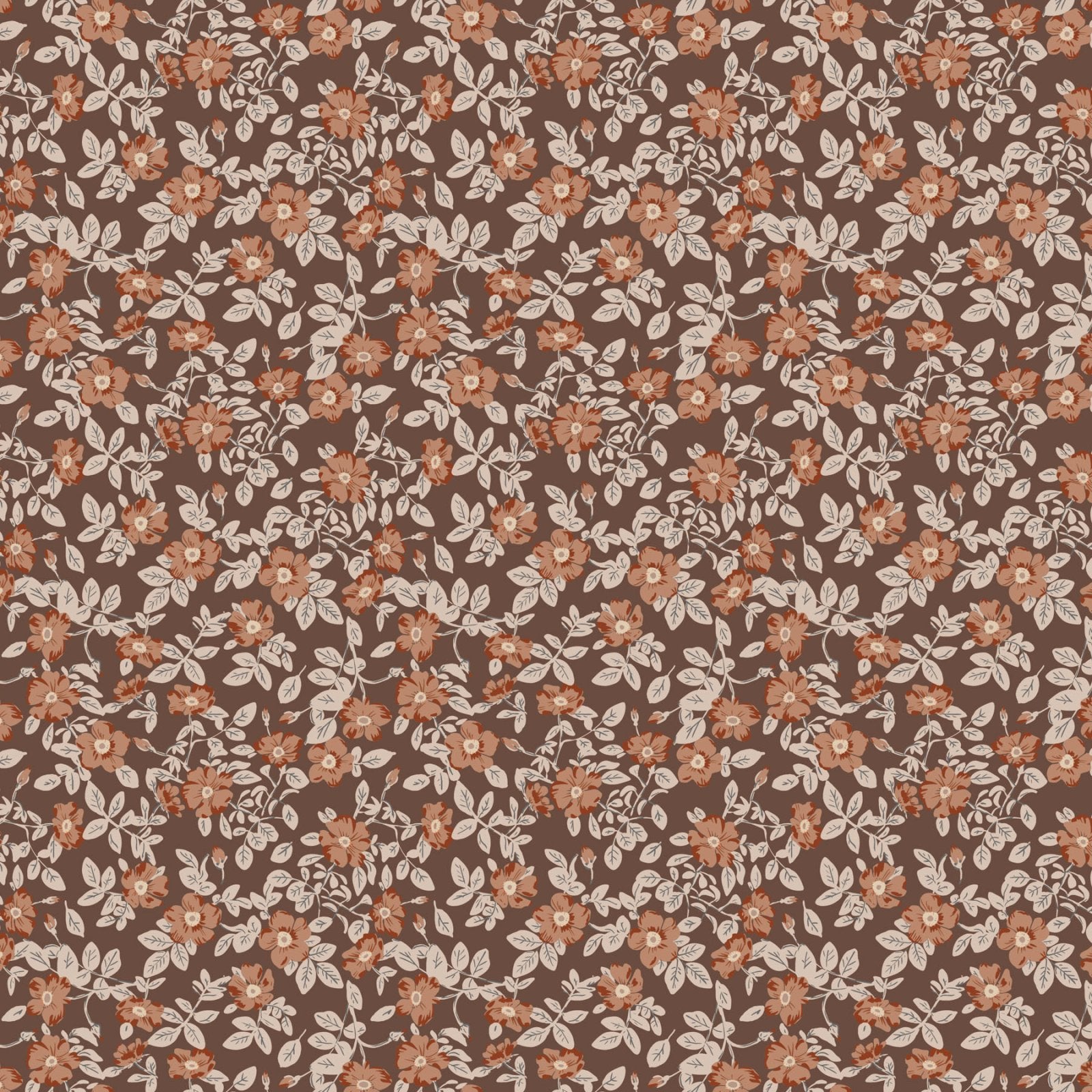 Charmwood - Floral - Cocoa Rayon