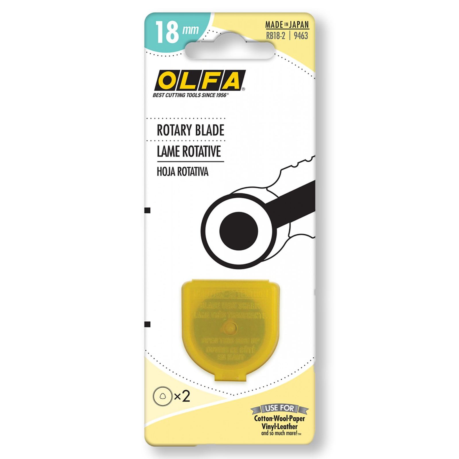 Rotary Blade: 18mm Olfa Replacement Pack - 2 Pack