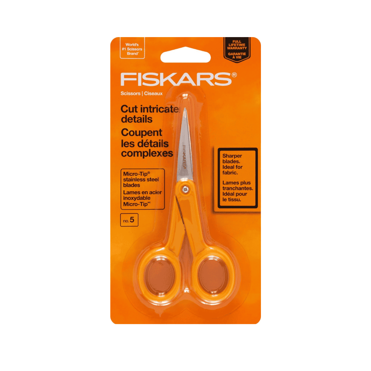 Fiskar 5" Micro Tip Fashion Scissor - Orange