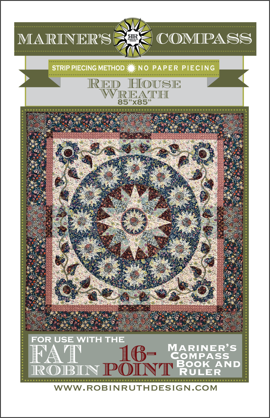Red House Wreath Quilt Pattern 