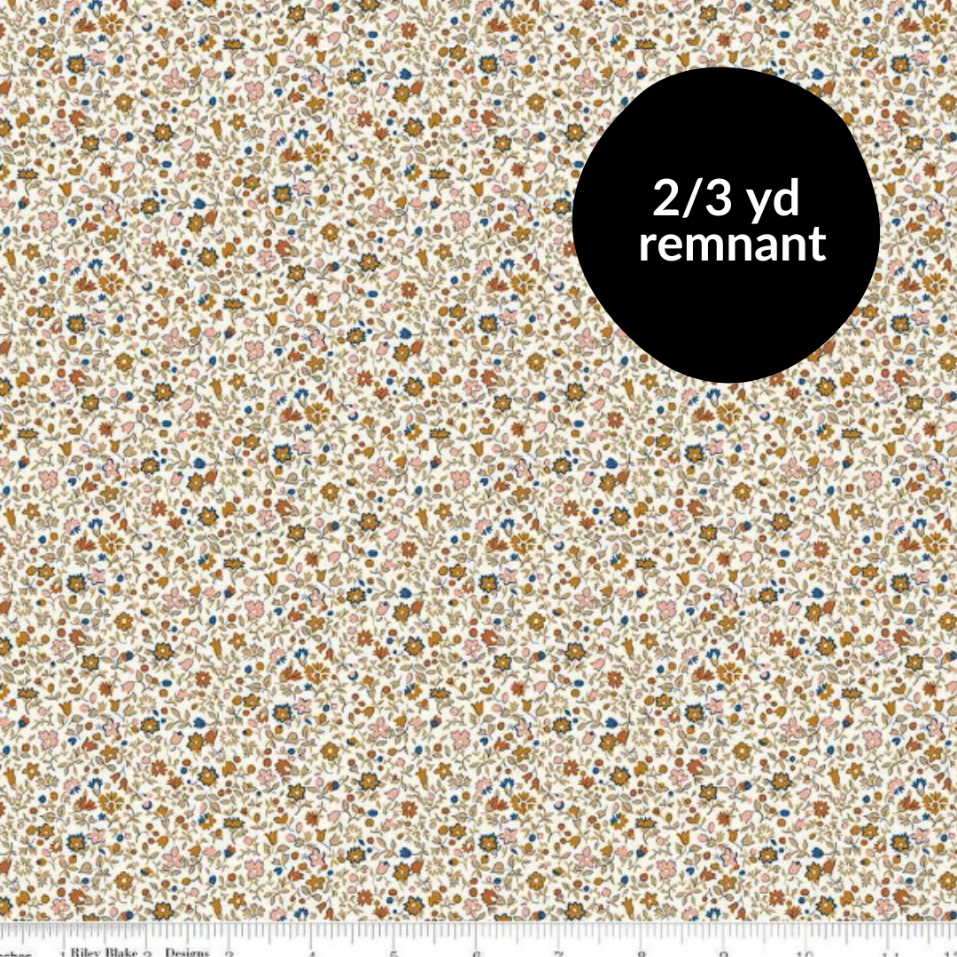 Remnant - 2/3yd Denim Florals - Posy Haze B