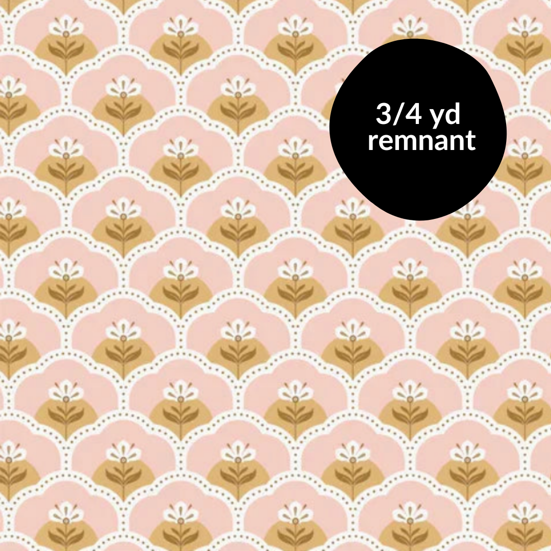 Remnant - 3/4yd Vintage Charm - Rosie - Pink
