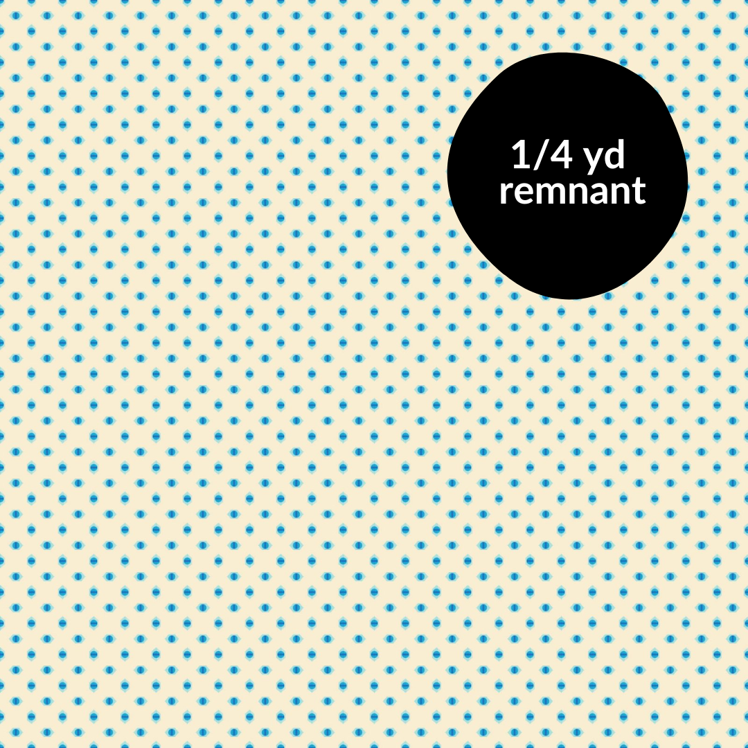 Remnant - 1/4yd Full Bloom - Dot - Blue
