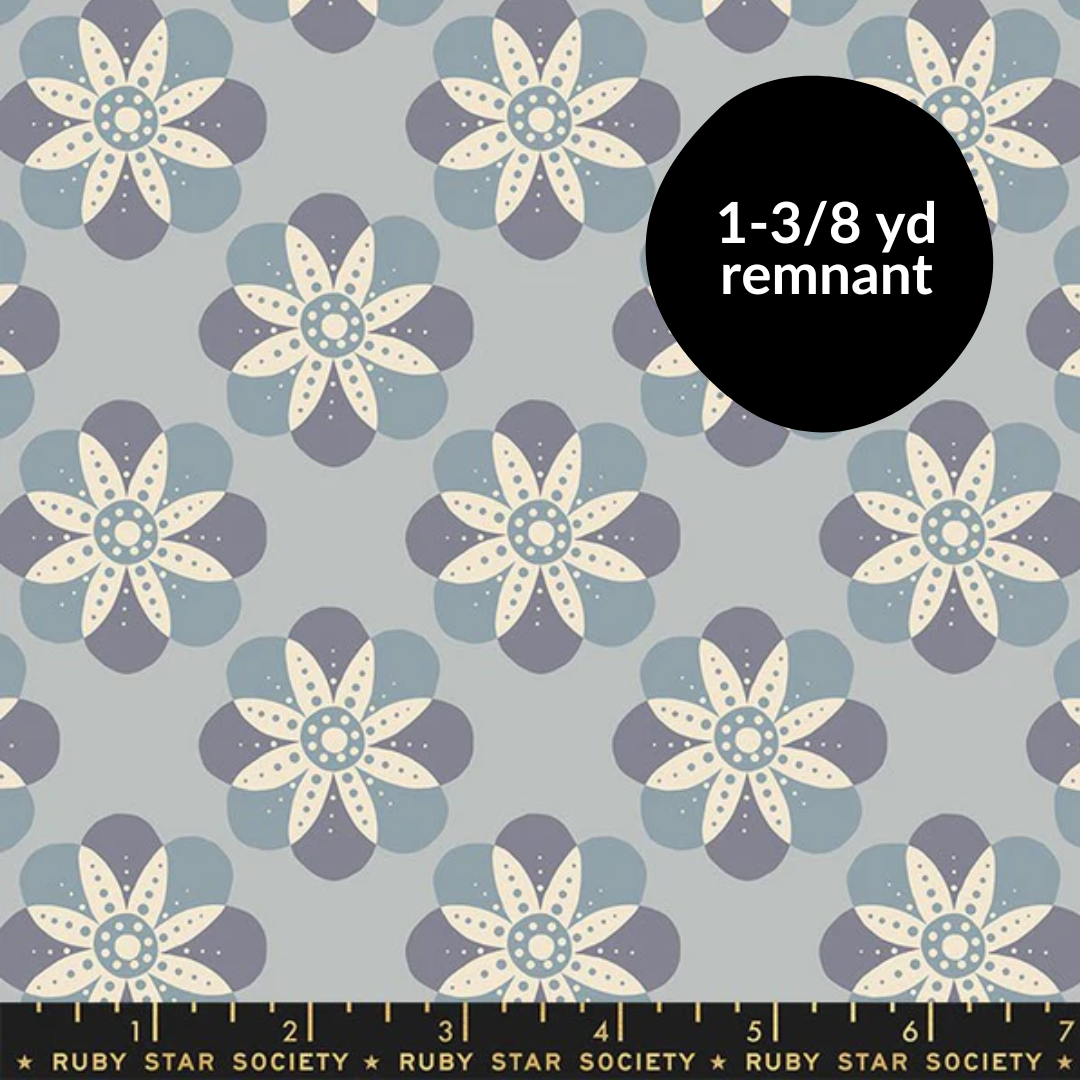 Remnant - 1-3/8yd Floradora - Floral - Steel