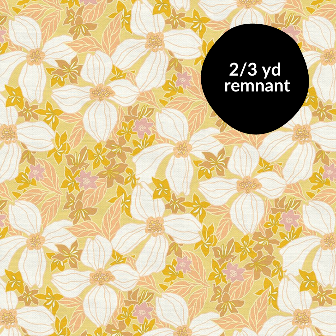 Remnant - 2/3yd Cottage Blooms - Daydream - Yellow