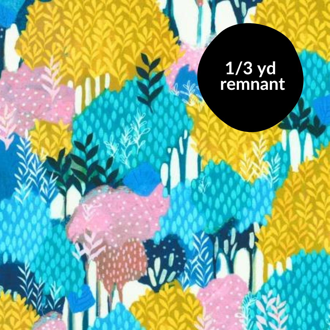 Remnant - 1/3yd Painterly Trees - Garden Trees 