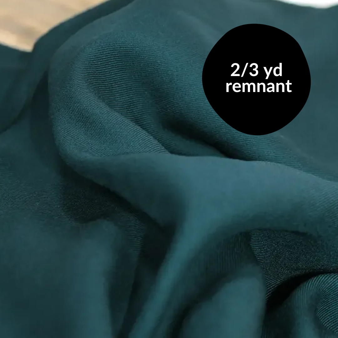Remnant - 2/3yd Viscose Twill - Dark Lagoon - Green 