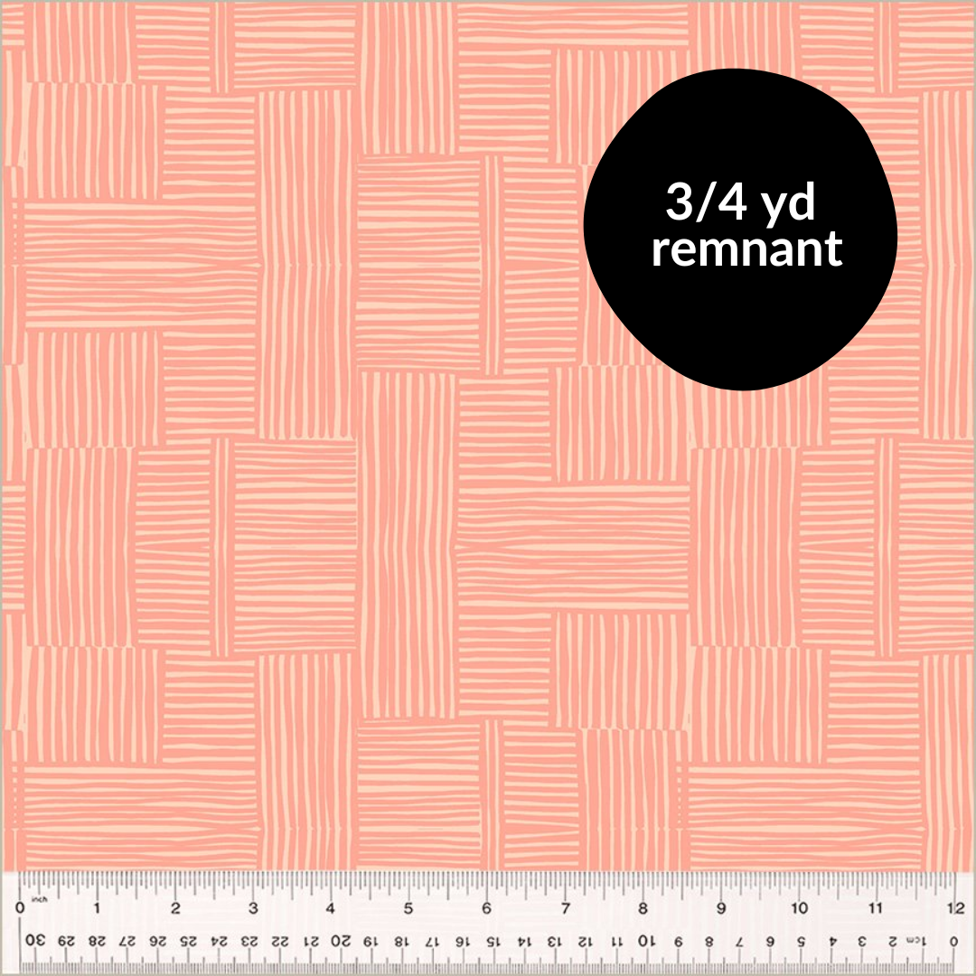 Remnant - 3/4yd Ruby + Bee Blenders - Woven - Shell/Peachy