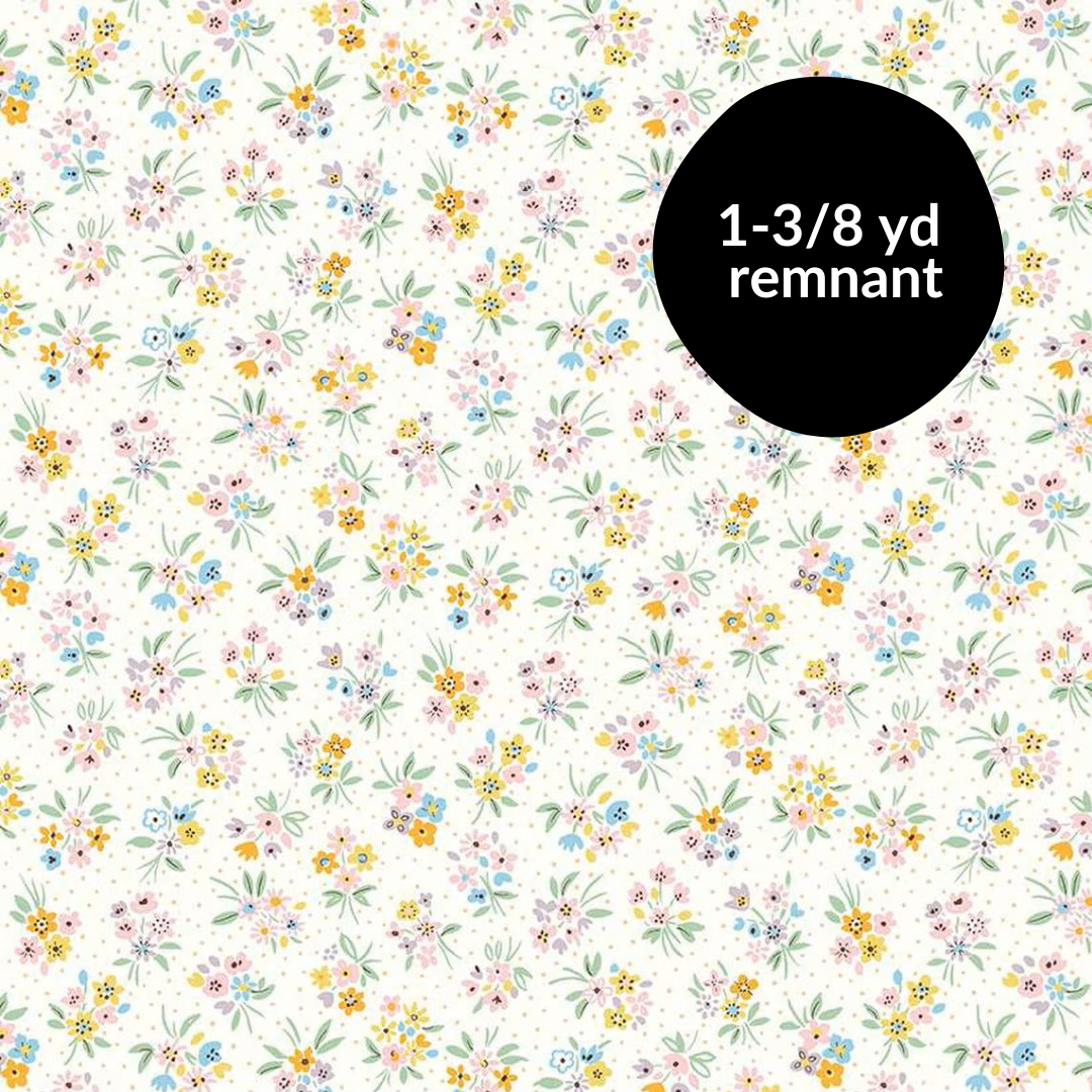 Remnant- 1-3/8yd Heirloom Spring - Beatrice Bouquet A
