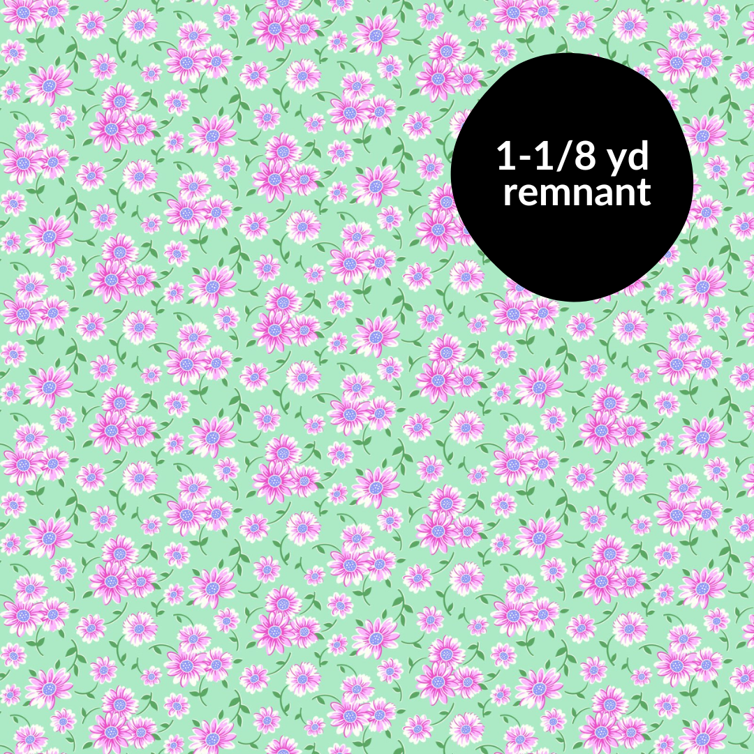 Remnant - 1-1/8yd Full Bloom - Daisy - Sky