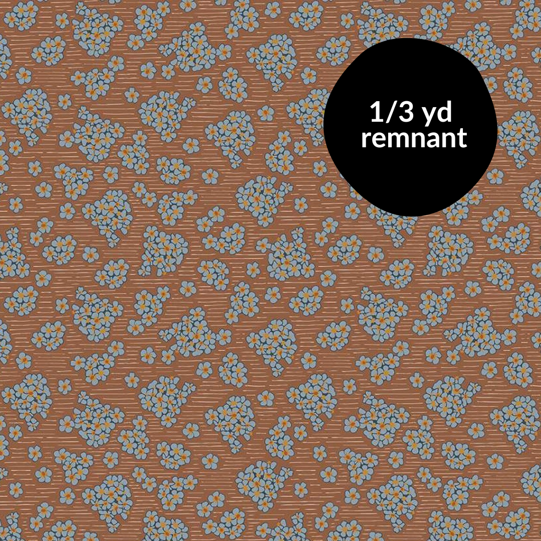 Remnant - 1/3yd Honey Locust - Hydrangeas - Saddle 