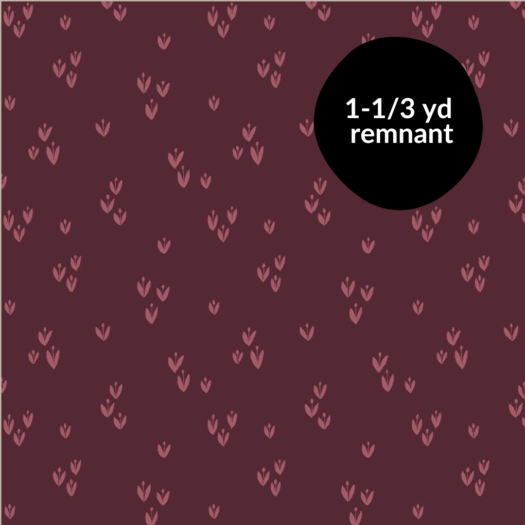 Remnant - 1-1/3yd Moonlit - Sprout - Wine