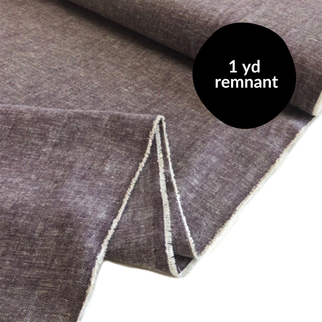 Remnant - 1yd Brussels Washer Yarn Dyed Linen Blend - Heliotrope 