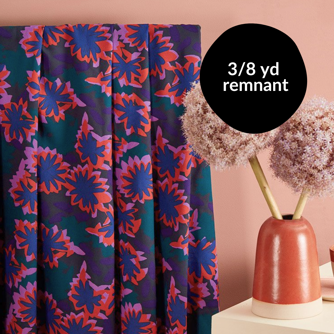 Remnant - 3/8yd Atelier Brunette Viscose - Waterlily - Night