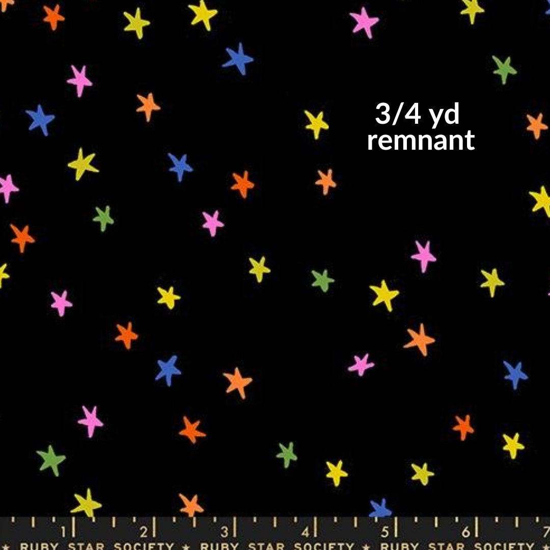 Remnant - 3/4yd Starry New - Vivid Rainbow 