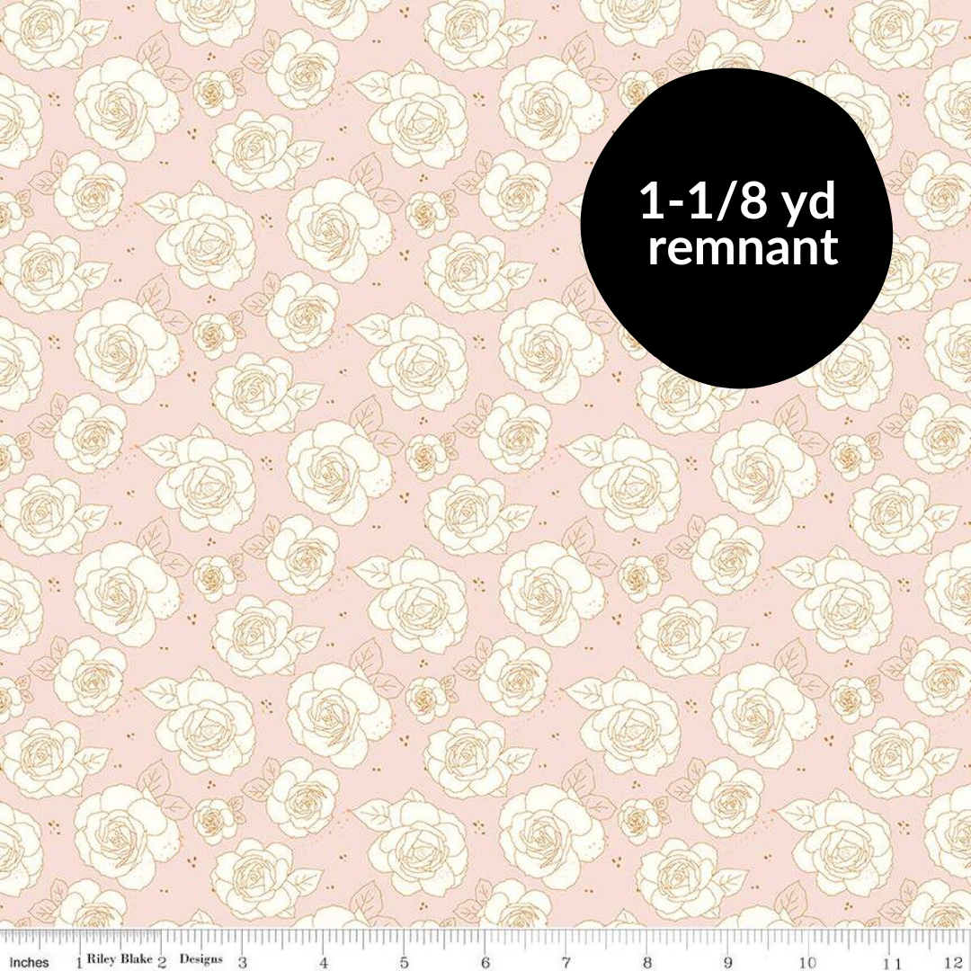 Remnant - 1-1/8yd Sunsetridge - Roses - Ballerina