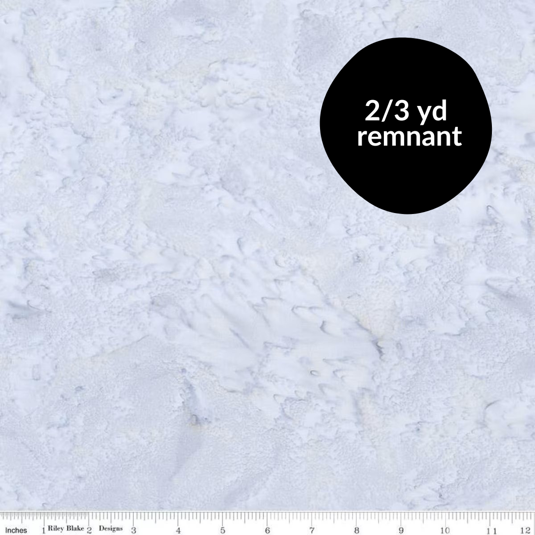 Remnant - 2/3yd Batiks Hand-Dyes - Grey Whisper