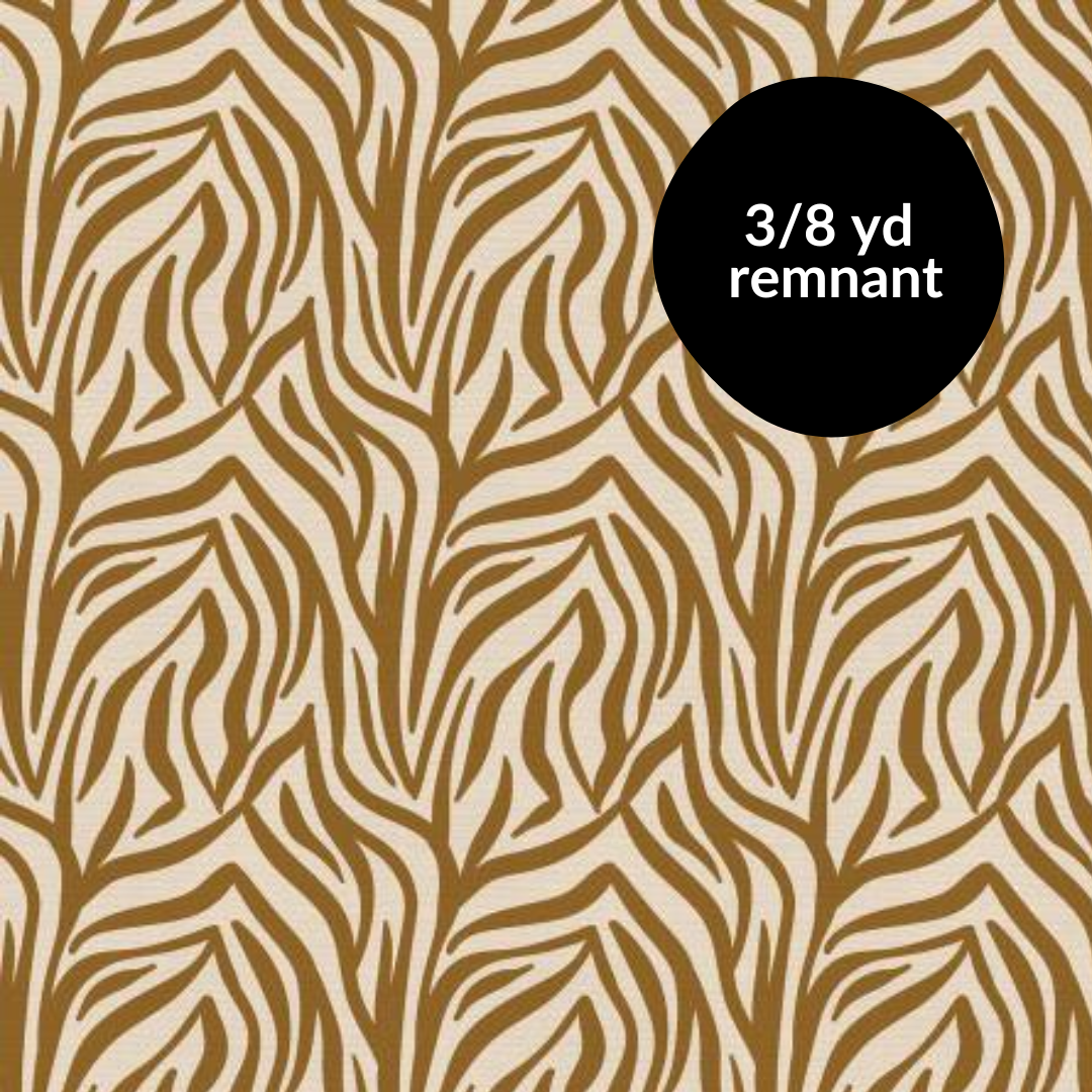 Remnant - 3/8yd Wild Expeditions - Zebra Stripes - Gold