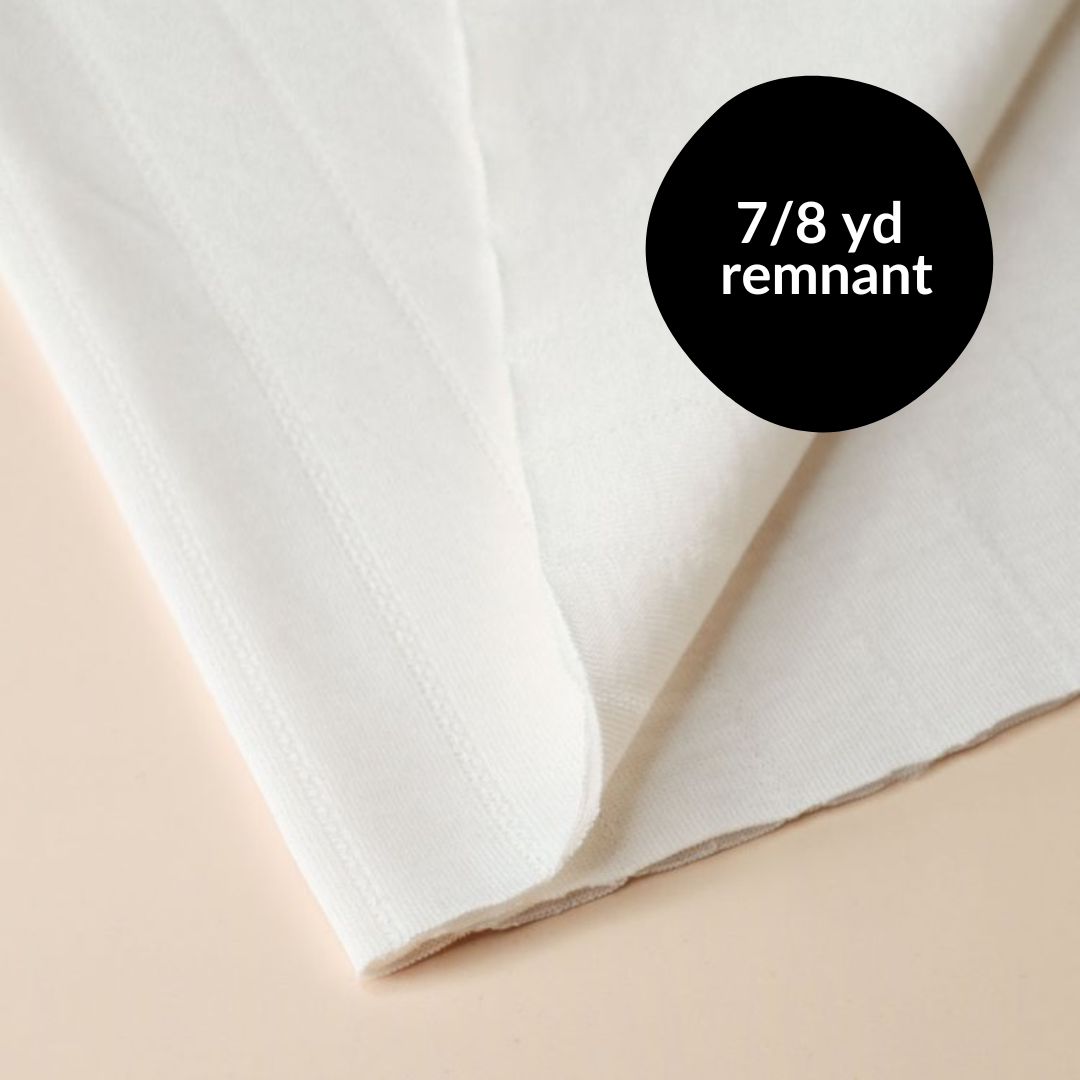 Remnant - 7/8yd Stripe Pointelle - Creamy White 